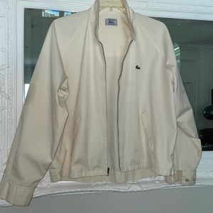 VTG MCM Retro Core Izod Lacoste Beige Windbreaker Bomber Full Zip Jkt XL 1960's